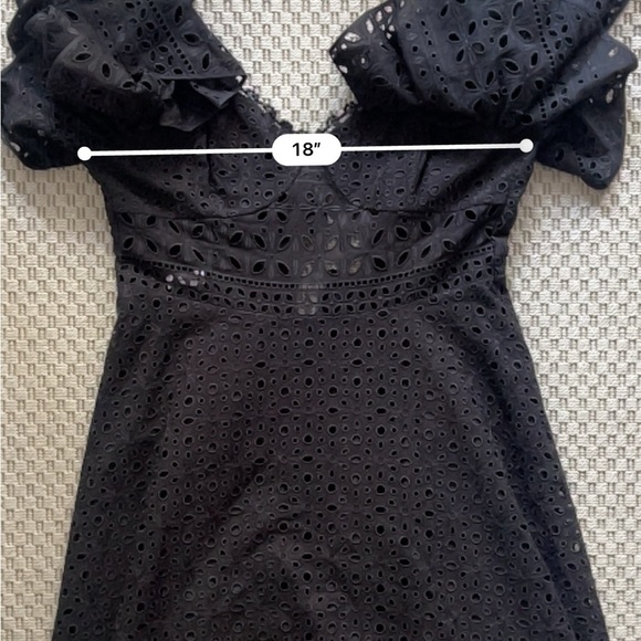 Charo Ruiz Ibiza Linda Ruffled Broderie Anglaise Midi Dress - Size L - Black - Picture 14 of 15